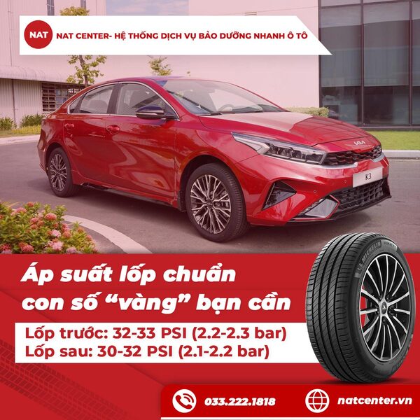Áp suất lốp chuẩn - con số "vàng" bạn cần nhớ
