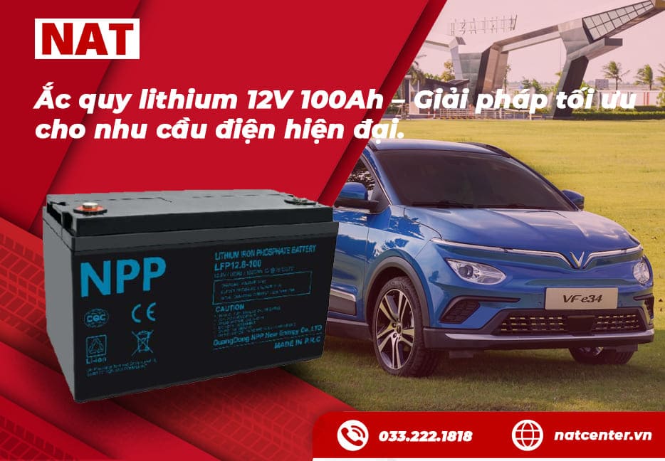 Bình ắc quy 12V 100Ah lithium