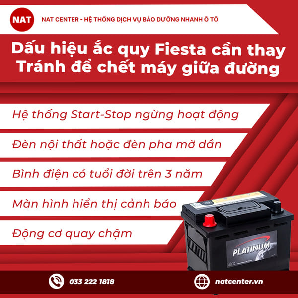 5 dấu hiệu ắc quy Fiesta cần thay sớm – Tránh để chết máy giữa đường