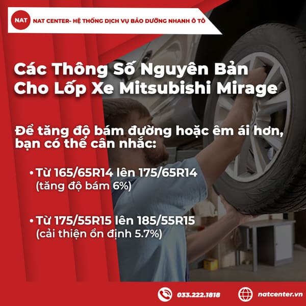 Những size lốp thay thế an toàn