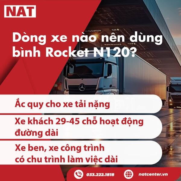 Bình ắc quy rocket 120ah