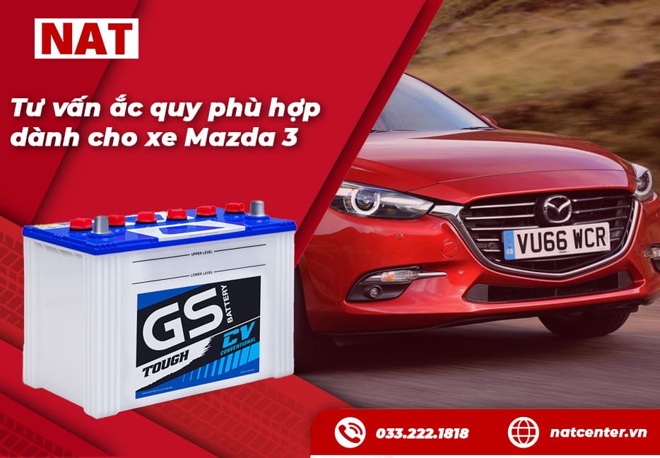 Thay ắc quy ô tô Mazda 3
