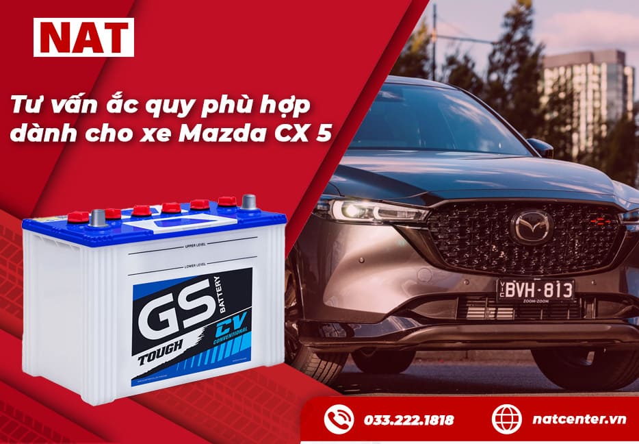 Thay ắc quy ô tô Mazda Cx5