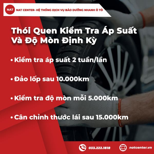 Thói quen kiểm tra áp suất và độ mòn định kỳ