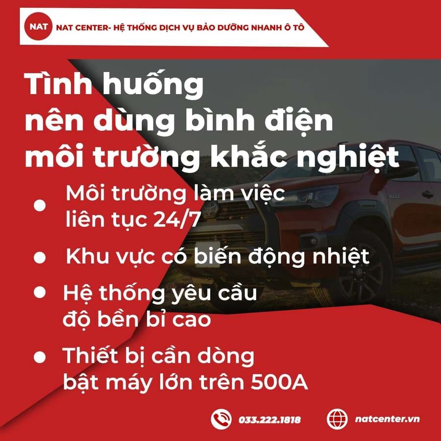 Những tình huống nên dùng bình điện dùng cho môi trường khắc nghiệt
