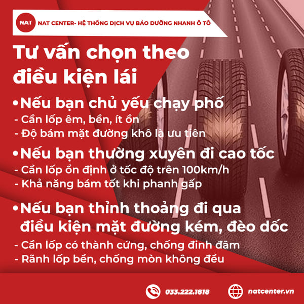 tư vấn chọn theo điều kiện lái