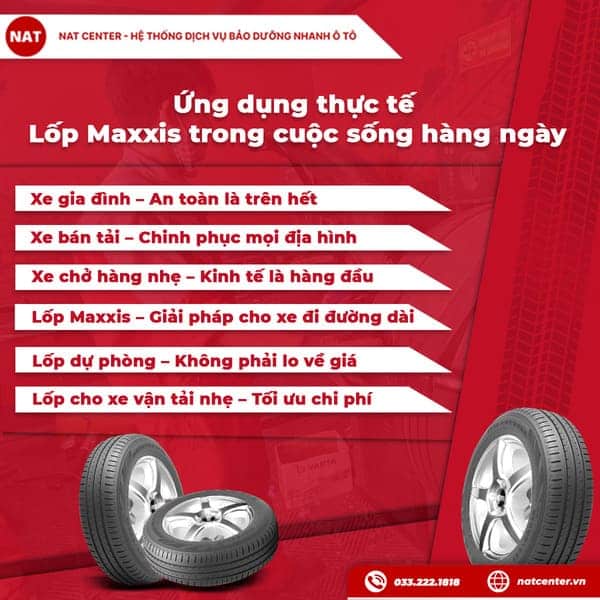 Lốp ô tô Maxxis tại NAT Center