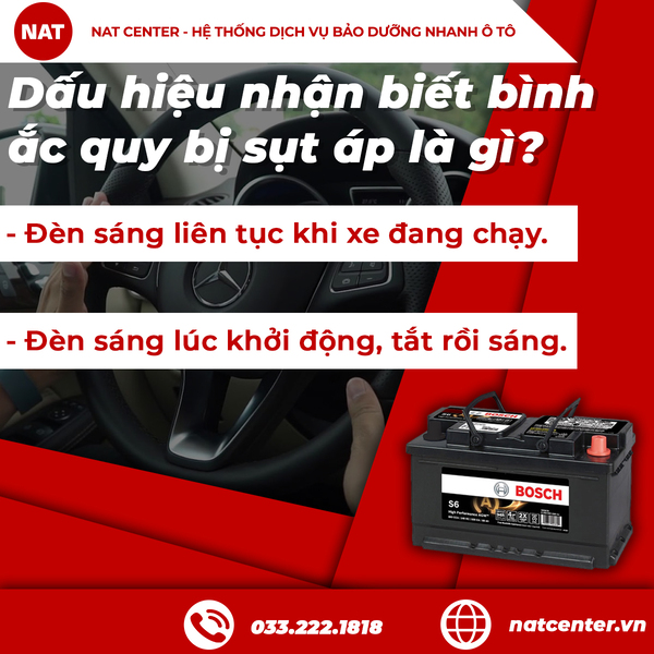 Dấu hiệu nhận biết bình ắc quy bị sụt áp là gì?