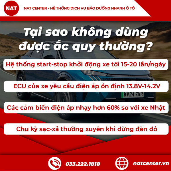 Tại sao không dùng được ắc quy thường?