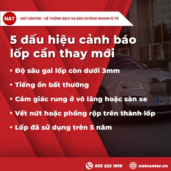5 dấu hiệu cảnh báo lốp cần thay mới