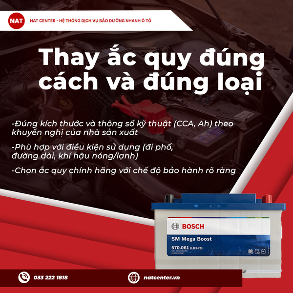 Thay ắc quy đúng cách và đúng loại