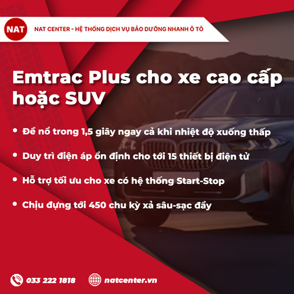 Emtrac Plus cho xe cao cấp hoặc SUV