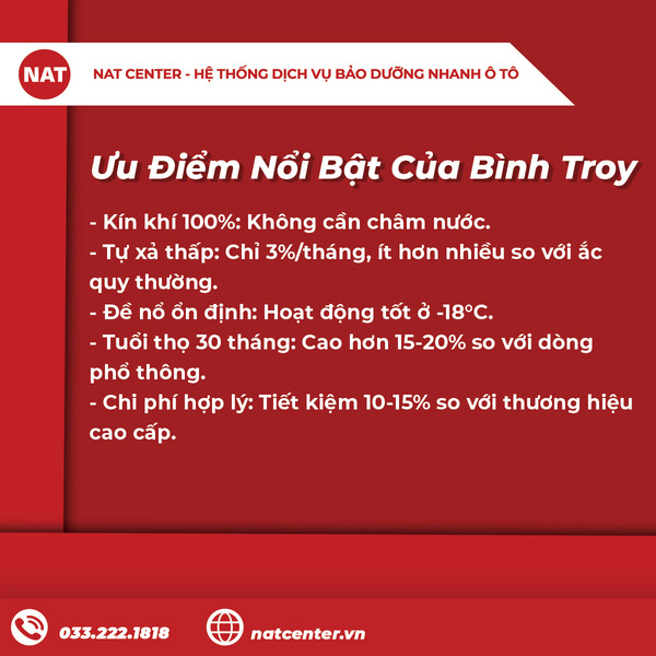 Ưu điểm nổi bật của bình Troy
