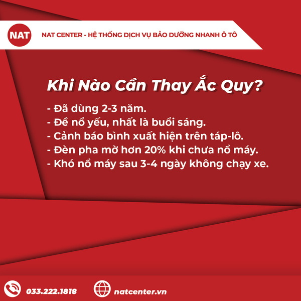 Khi nào cần thay ắc quy?