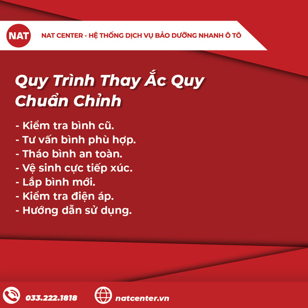 Quy trình thay ắc quy chuẩn chỉnh 