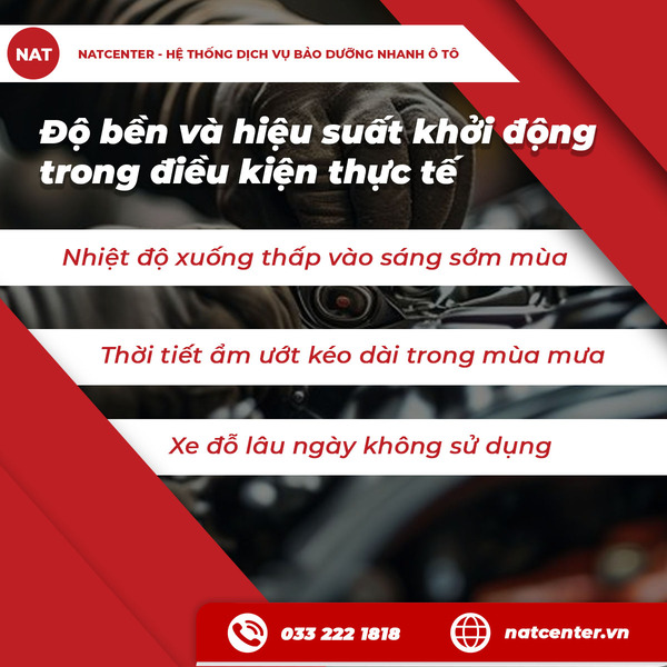 Độ bền và hiệu suất khởi động trong điều kiện thực tế