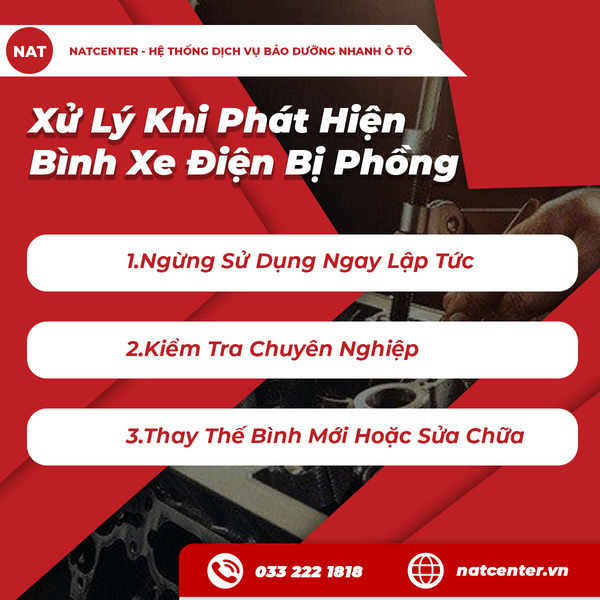 Xử lý khi phát hiện bình xe điện bị phồng