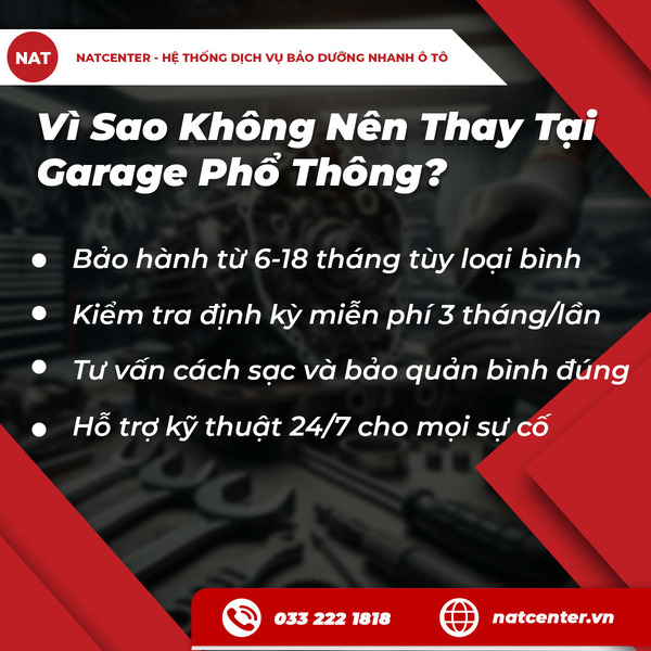 Vì sao không nên thay tại garage phổ thông?
