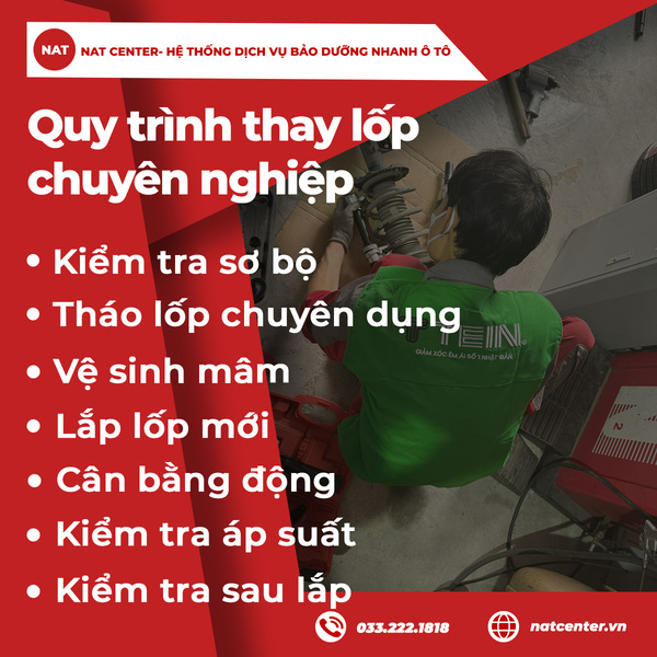 Quy trình thay lốp chuyên nghiệp