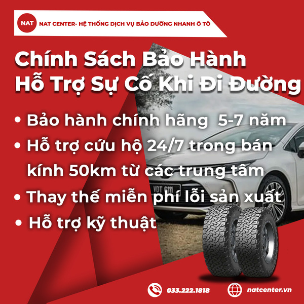 Chính Sách Bảo Hành Hỗ Trợ Sự Cố Khi Đi Đường