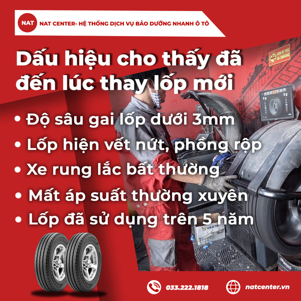 Dấu hiệu cho thấy đã đến lúc thay lốp mới