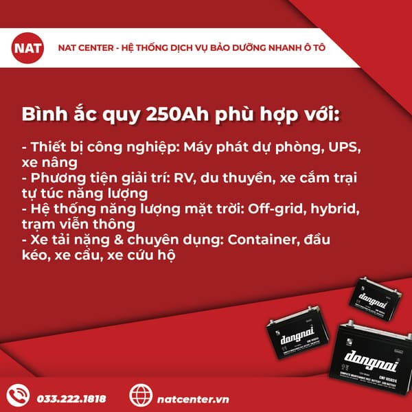 Bình ắc quy 250AH thực sự phù hợp với những thiết bị nào?