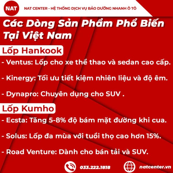 Các Dòng Sản Phẩm Phổ Biến Tại Việt Nam