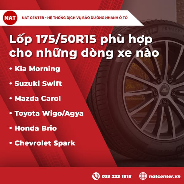 Các dòng xe thường dùng size lốp này