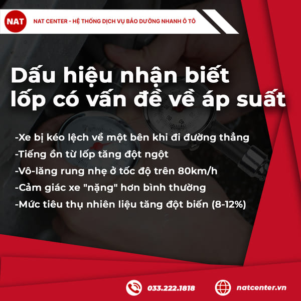 Dấu hiệu nhận biết lốp có vấn đề về áp suất