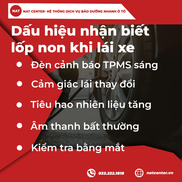Dấu hiệu nhận biết lốp non 