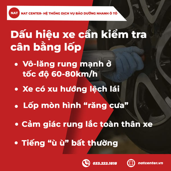 Dấu hiệu xe cần kiểm tra cân bằng lốp