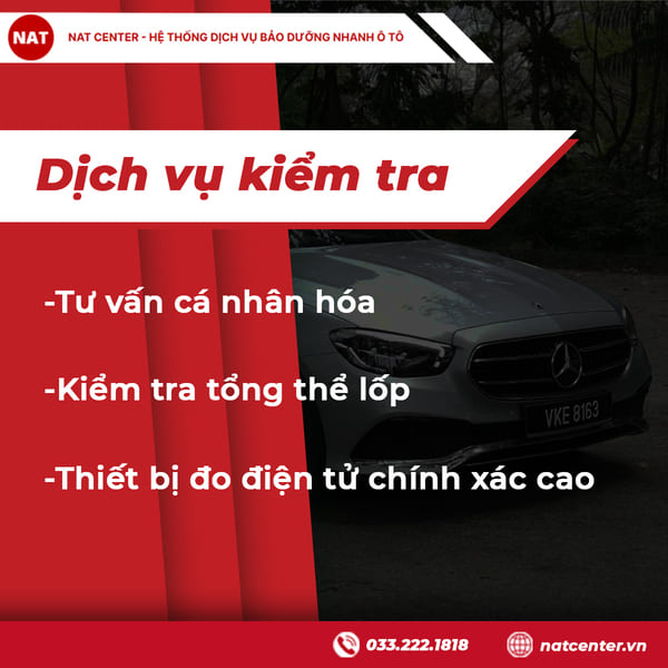 Dịch vụ kiểm tra — bơm lốp định kỳ chuyên nghiệp