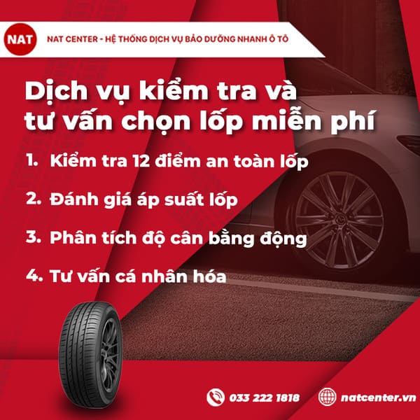 Dịch vụ kiểm tra và tư vấn chọn lốp miễn phí