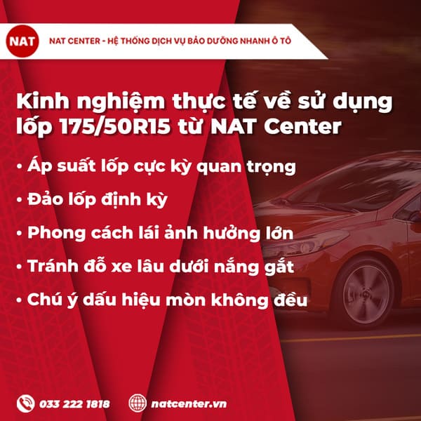 Kinh nghiệm thực tế về sử dụng lốp 175/50R15