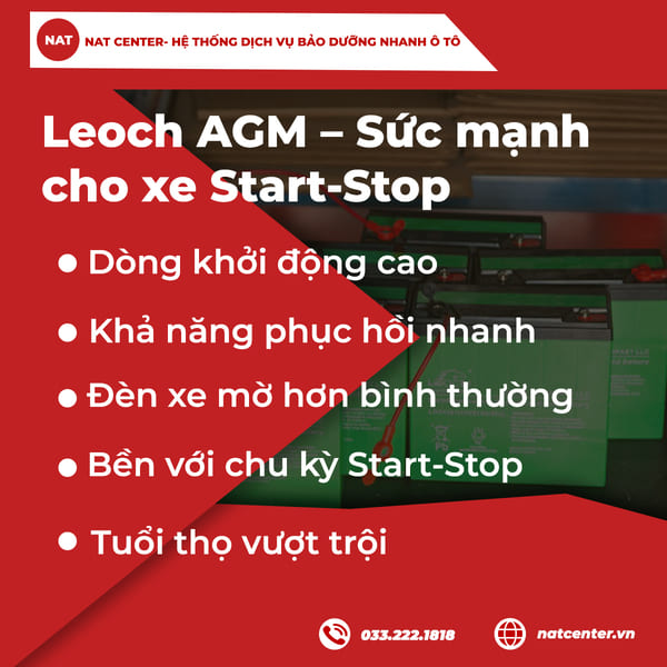 Leoch AGM – Sức mạnh cho xe Start-Stop