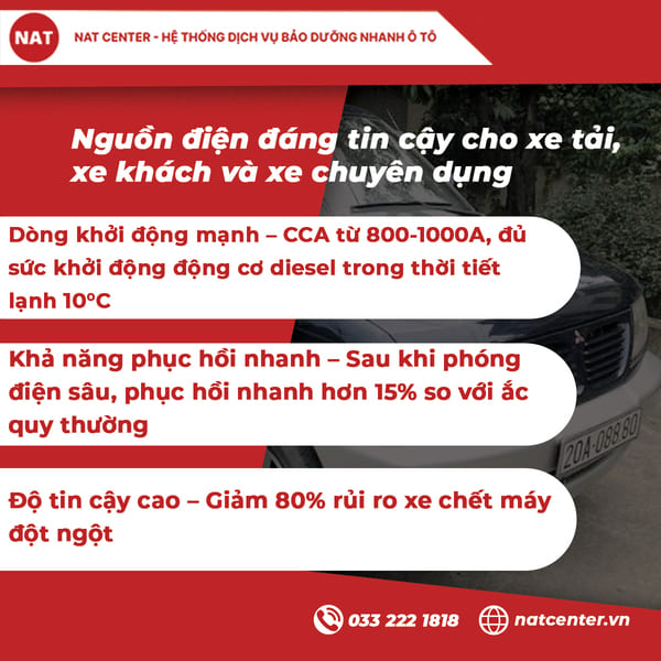 Nguồn điện đáng tin cậy cho xe tải, xe khách và xe chuyên dụng