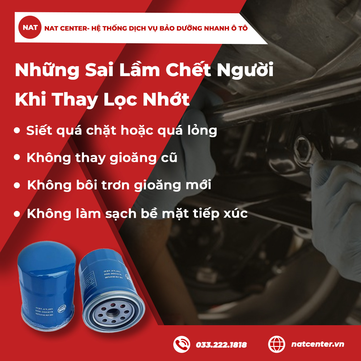 Những sao lầm chết người khi thay lọc nhớt