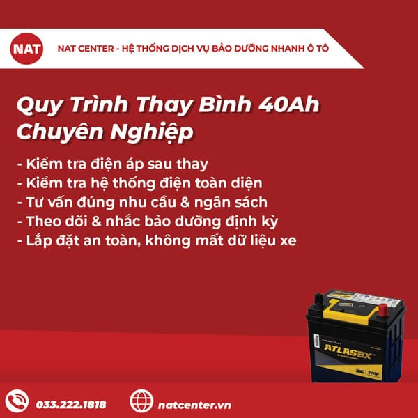 Quy Trình Thay Bình 40Ah Chuyên Nghiệp