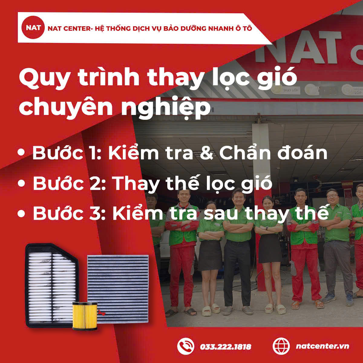 Quy trình thay lọc gió chuyên nghiệp 