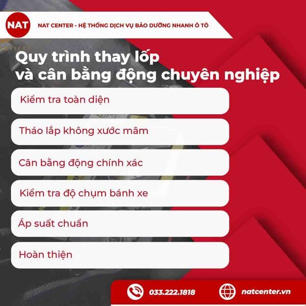 Quy trình thay lốp và cân bằng động chuyên nghiệp