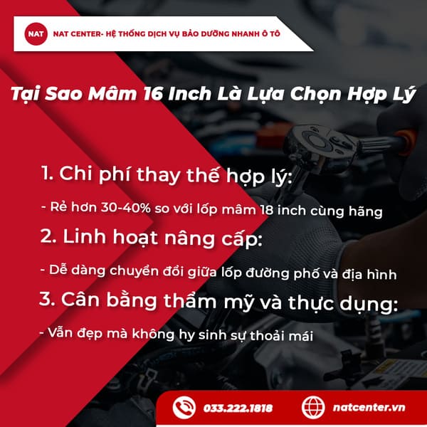 Tại Sao Mâm 16 Inch Là Lựa Chọn Hợp Lý