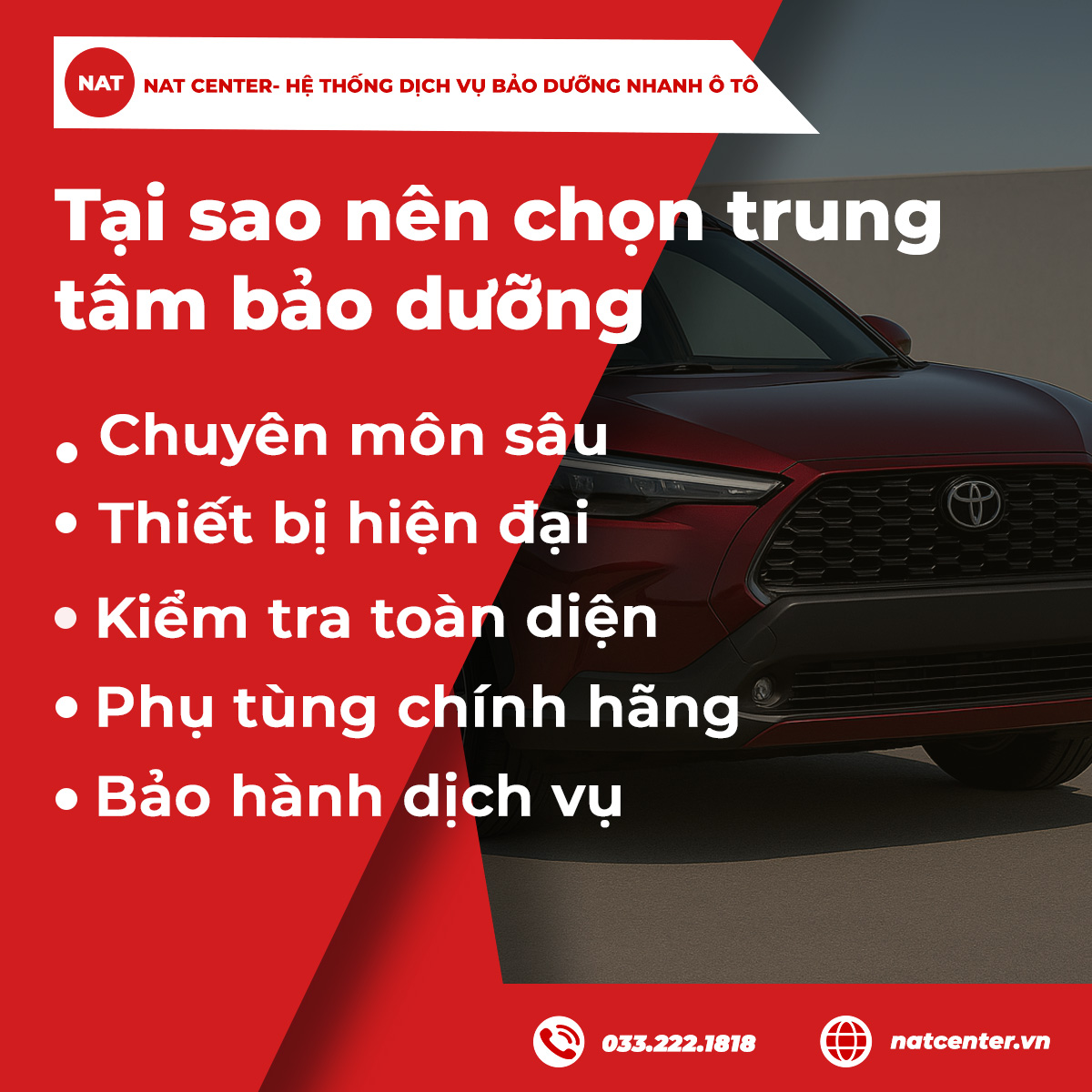 Tại sao nên chọn trung tâm bảo dưỡng