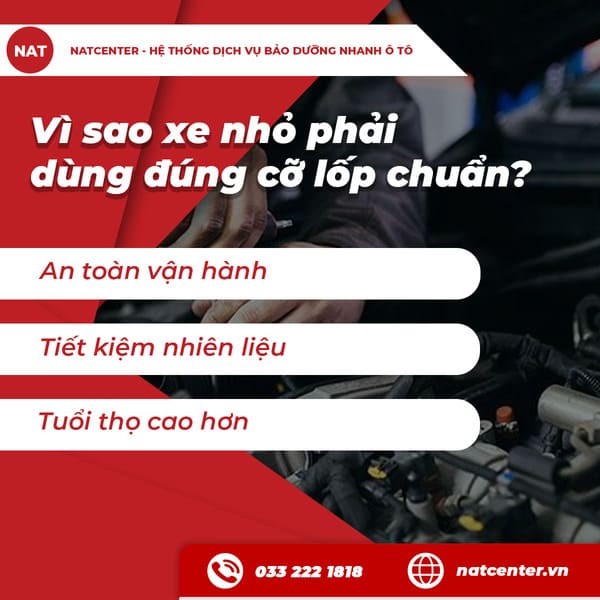Vì sao xe nhỏ phải dùng đúng cỡ lốp chuẩn?