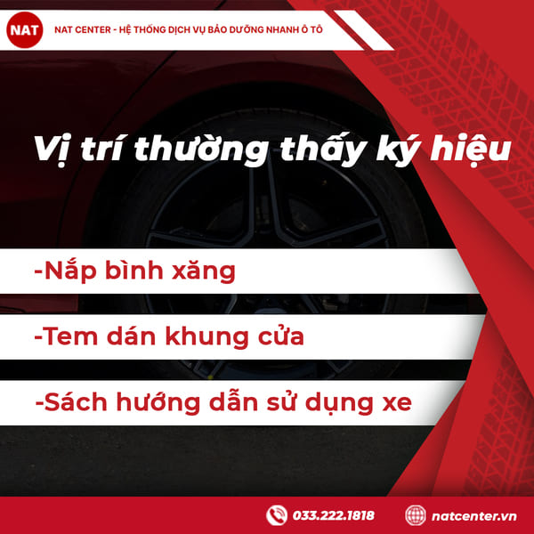 Vị trí thường thấy ký hiệu