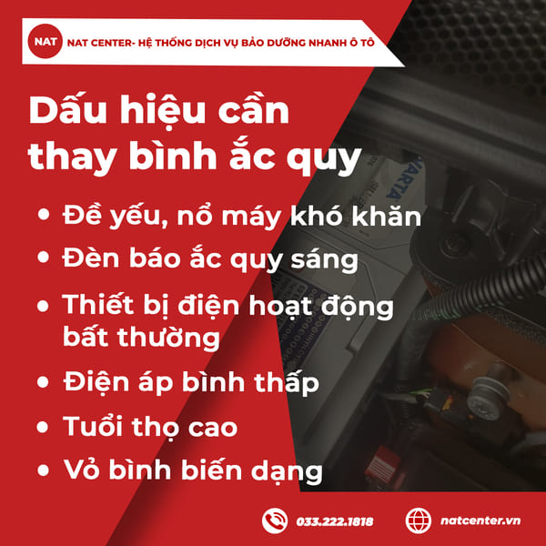 Dấu hiệu cần thay bình ắc quy