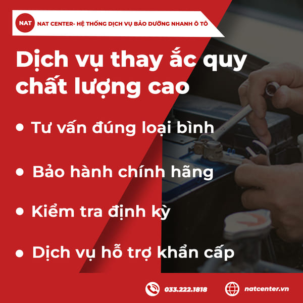 Dịch vụ thay ắc quy chất lượng cao