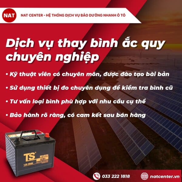 Dịch vụ thay bình ắc quy chuyên nghiệp