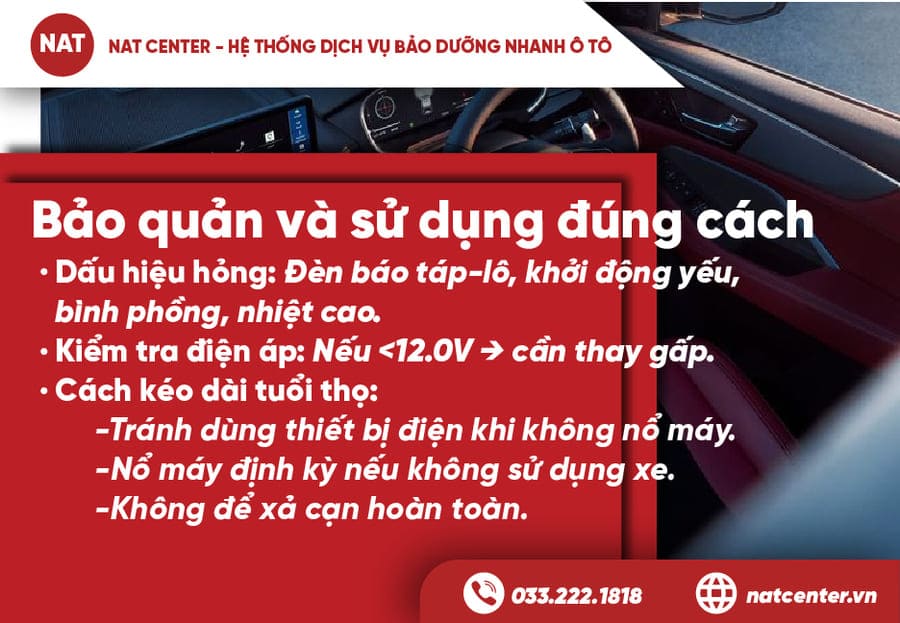 Hướng dẫn bảo quản và sử dụng ắc quy Atlas