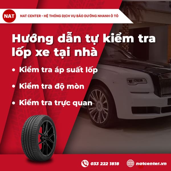 Hướng dẫn tự kiểm tra lốp xe tại nhà