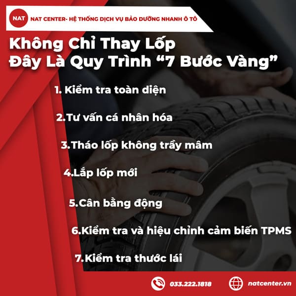 Không Chỉ Thay Lốp - Đây Là Quy Trình "7 Bước Vàng"